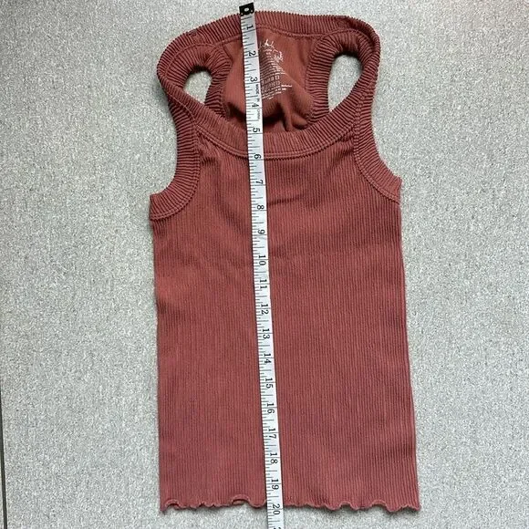 Free People Rust Ribbed Racerback Tank Top - Picture 7 of 14